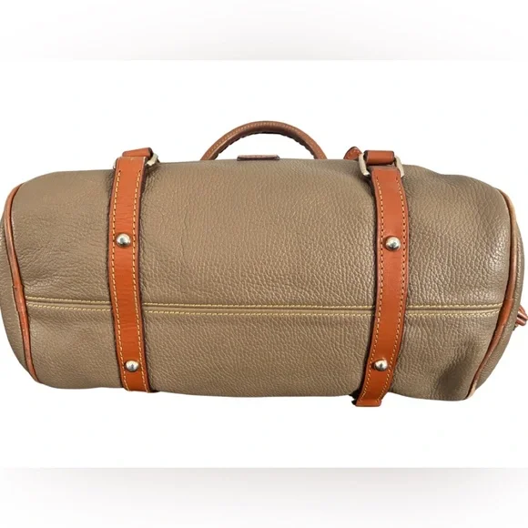 Dooney & Bourke Pebbled Florentine Satchel - Taupe & Chestnut - Picture 5 of 10